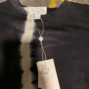 Mud Pie Black and White Tie-Dye Shirt